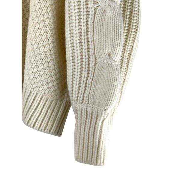 Fisherman Cottage Coastal J.Crew Cable Knit Balloon Sleeve Sweater, Women's 2X - Picture 5 of 13